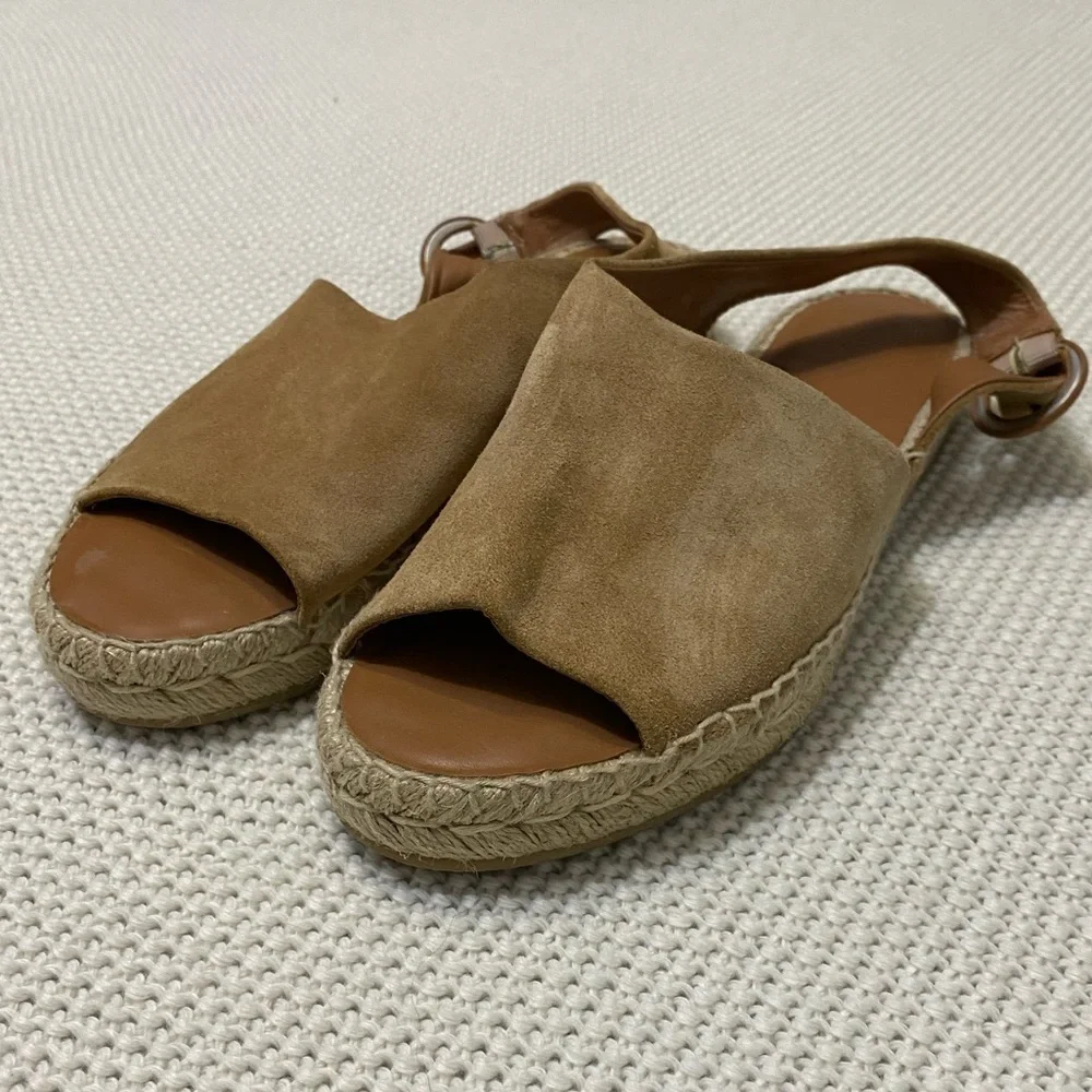 Women's Vince Linton Leather Espadrille Flat Sandals Size 9